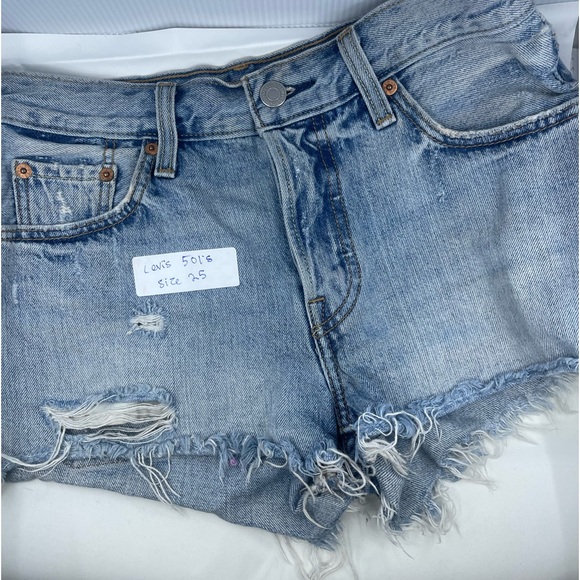 Levi’s size 25 upcycled denim shorts - Picture 2 of 11